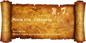Menkina Taksony névjegykártya